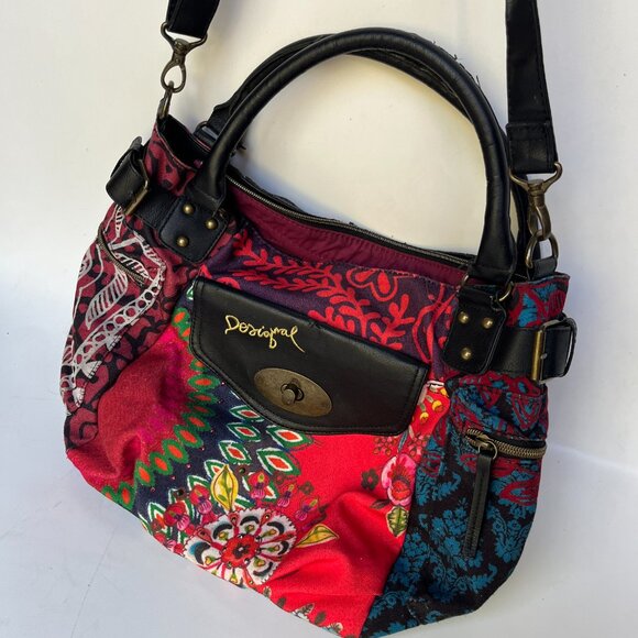 Desigual McBee Bag & Wallet Combo - Multicolor Canvas Crossbody Bag, Used - Picture 1 of 14